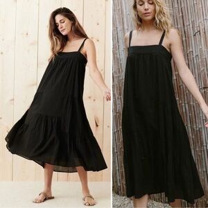 EUC! Jenni Kayne Black Midi Spaghetti Strap Midi Dress, Size Small